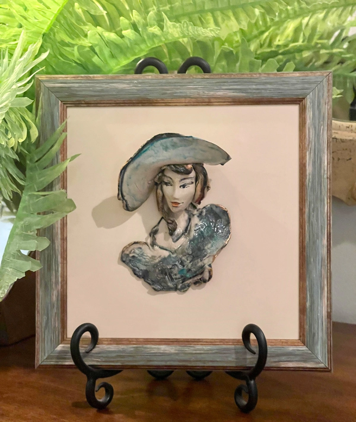 Pottery in a frame